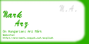 mark arz business card